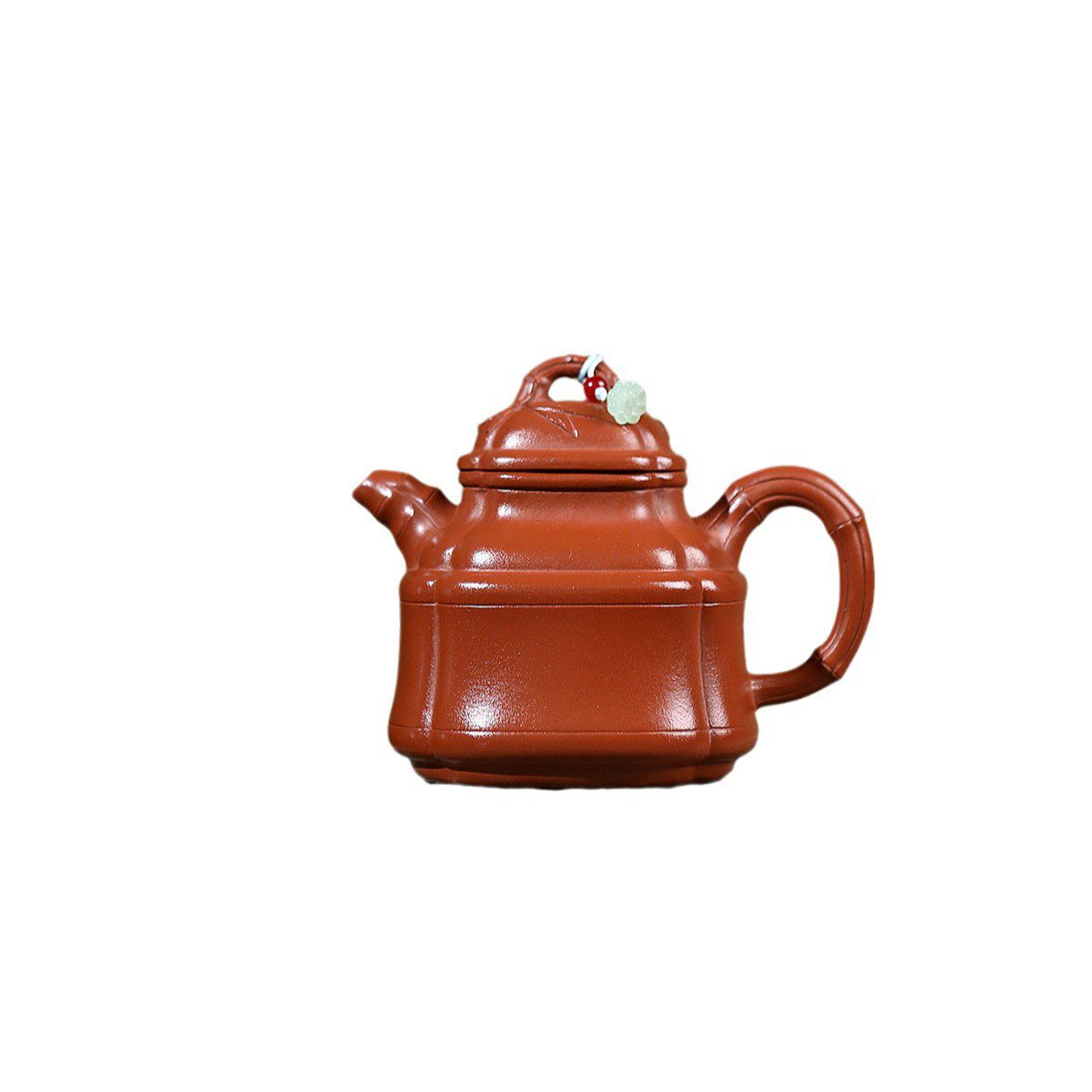 宜興紫砂壺原礦小煤窯朱泥四方竹鼎壺(280ml) - 南山居