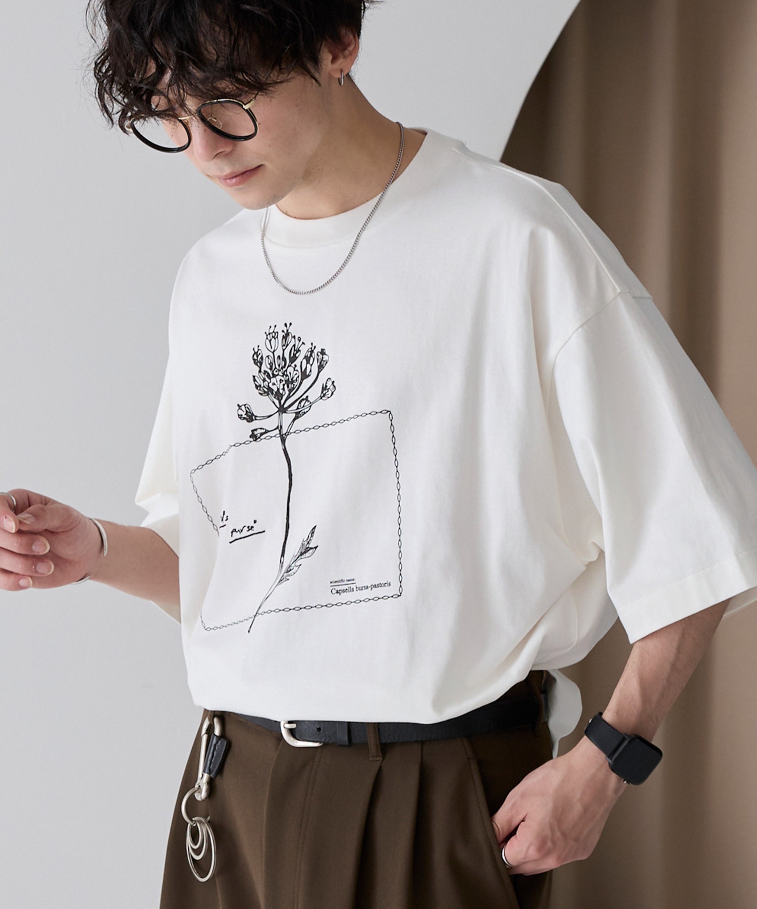 アートグラフィックデザインオーバーサイズ半袖Tシャツ MONO-MART