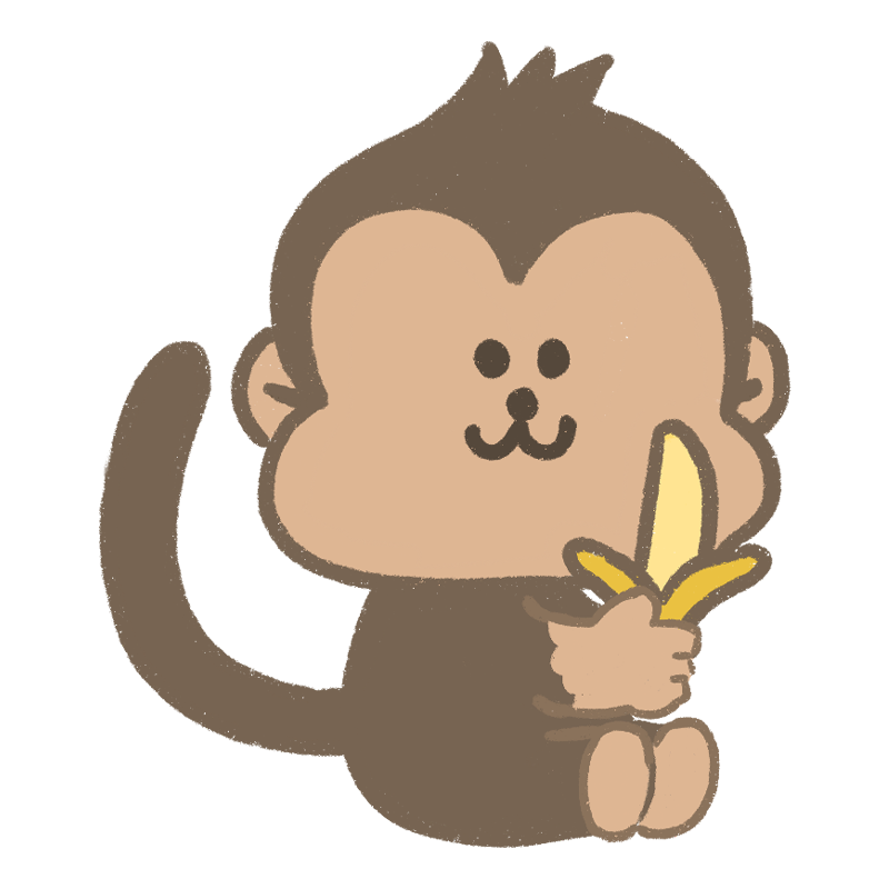 バナナを持つサルのイラスト - ONWAイラスト