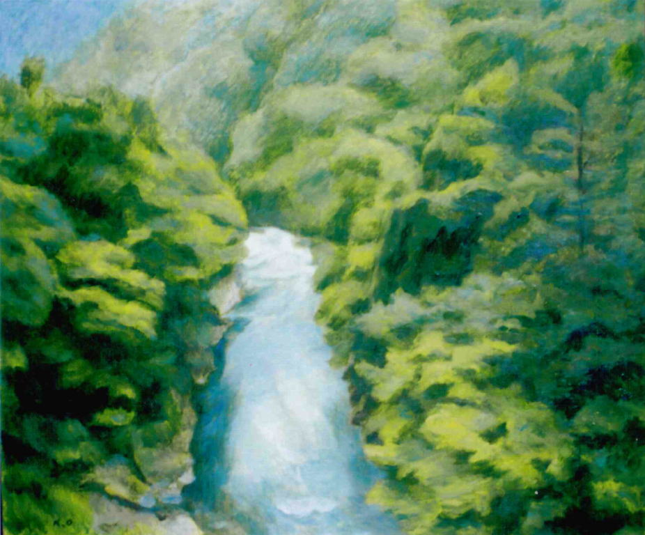 絵画作品紹介（渓谷） ／ 絵画・木工芸 大田幸作