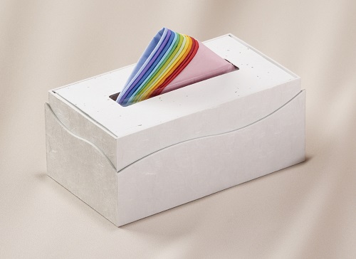 ティッシュを超えてもはやインテリア!? 色鮮やかな超高級「十二単