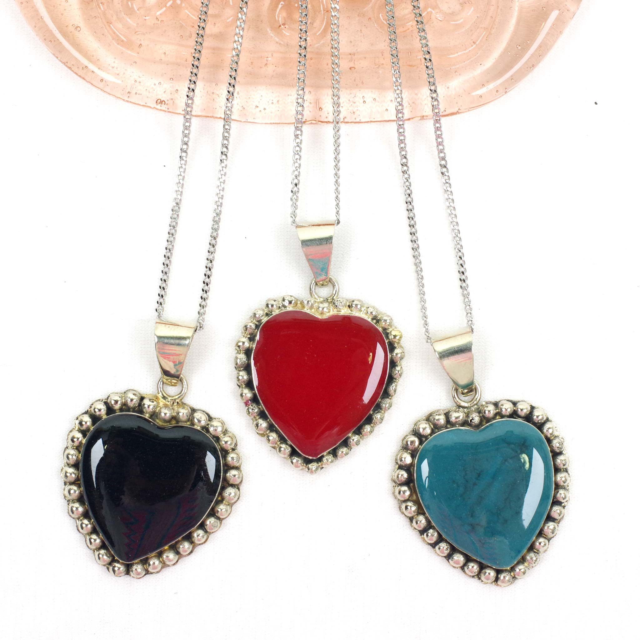 ぷっくりハート☆ネックレス【RED・3.7cm】