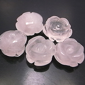 ローズクォーツ（紅水晶） バラ薔薇ばらパーツ 天然石パーツ 天然石ビーズ