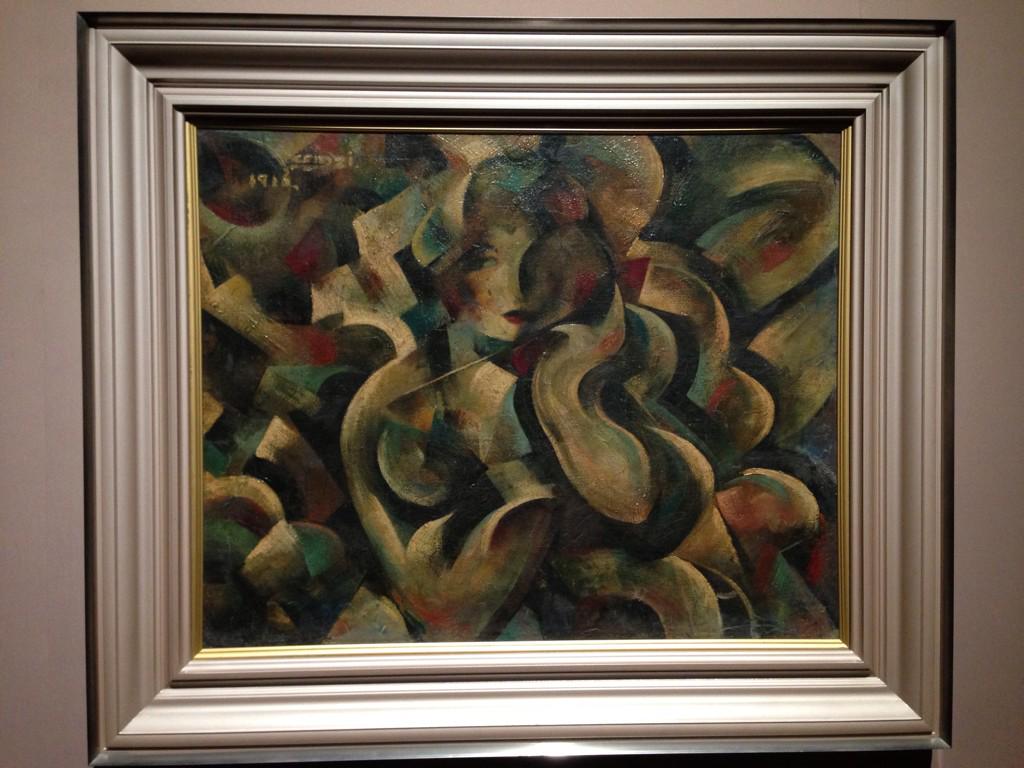 東郷青児、【パラソルをさせる女】、希少な額装用画集より、状態良好｜