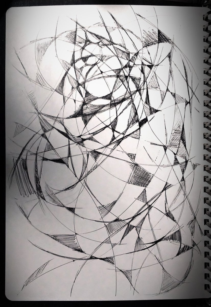 ペン画 #ペン画を流してペン画民を増やそう #抽象画 #モノクロ #