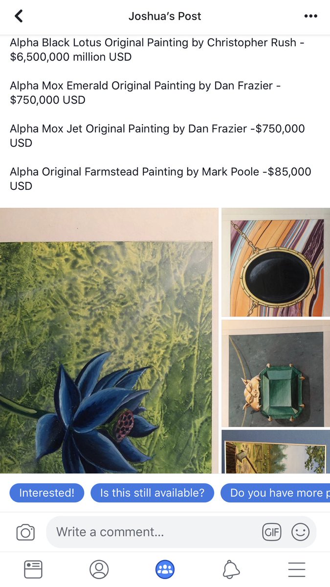 今朝目が覚めたらなんと、Black LotusやいくつかのMoxのオリジナル原画