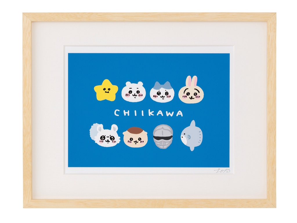 ちいかわ アートフレーム ラーメン ramen 直筆サイン ちいかわ サイン