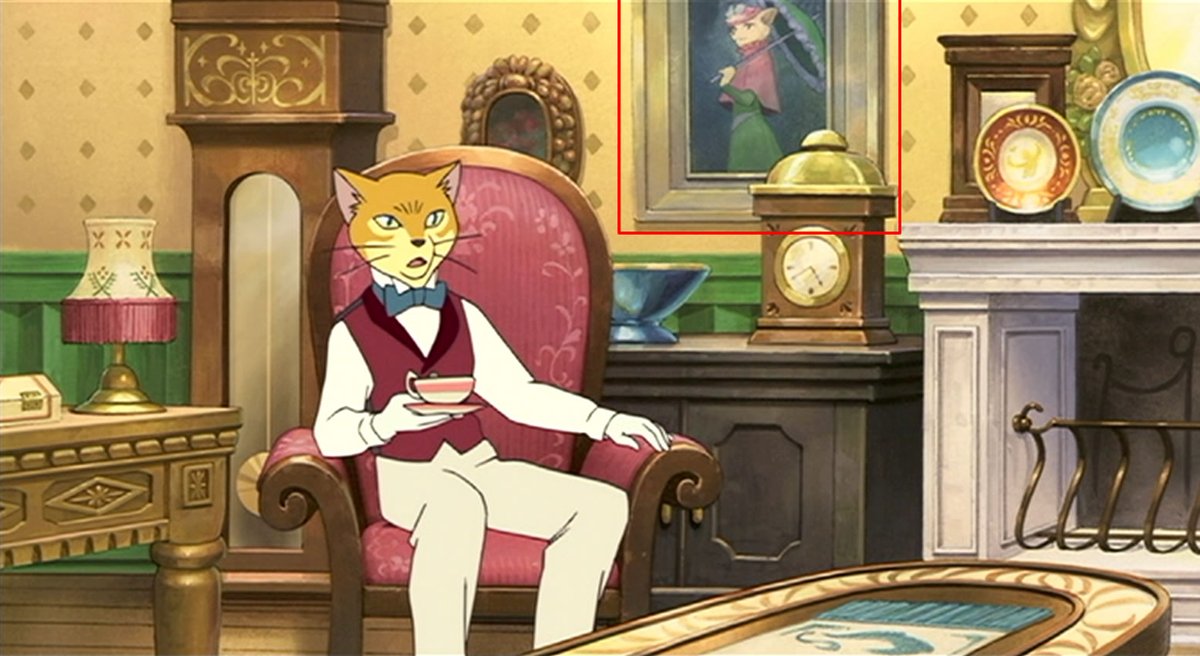 猫の事務所には、『耳をすませば』に登場したバロンの恋人・ルイーゼの