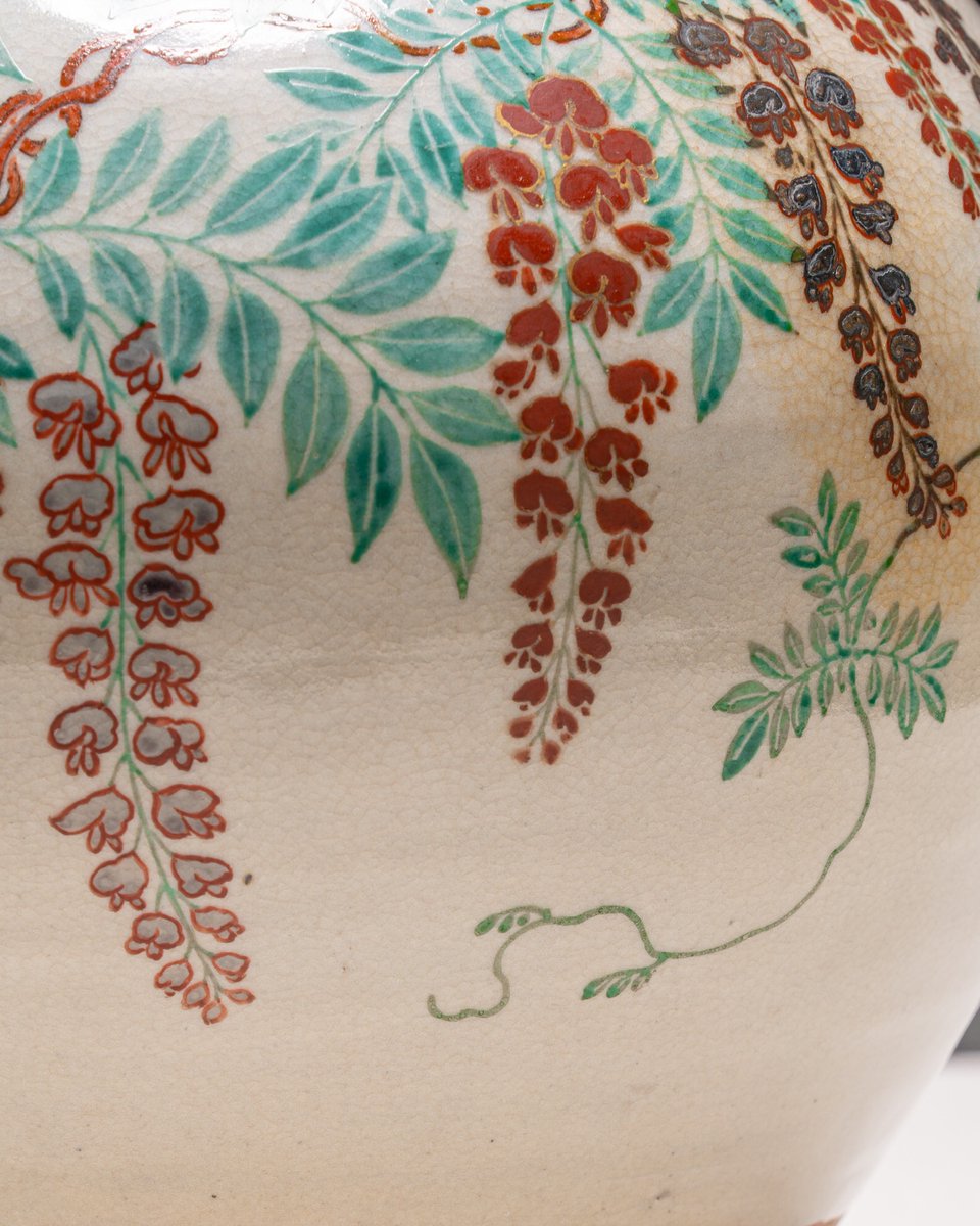 国宝 色絵藤花文茶壺】 野々村仁清 江戸時代 仁清の数々の遺作中、この