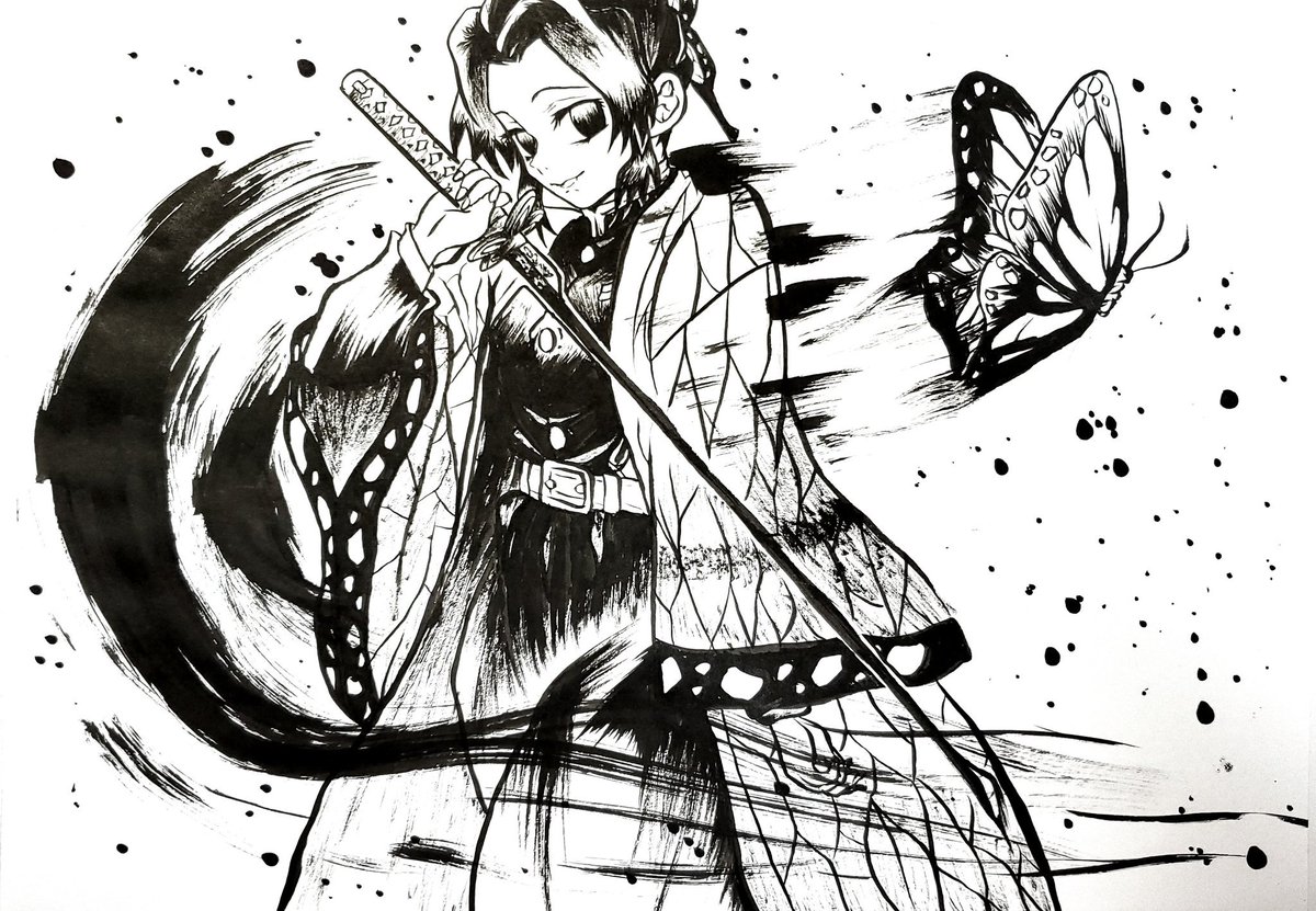 鬼滅の刃『胡蝶しのぶ』描けました☺ 個人的にめっちゃ上手くいった気