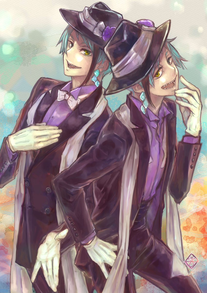 フロイドの寮服描いたら出るって意志で描き始めたけど、ラフの時点で