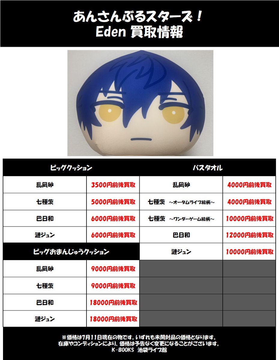 買取情報】 「あんスタ」Edenの買取情報です！ 乱凪砂くん、七種茨くん