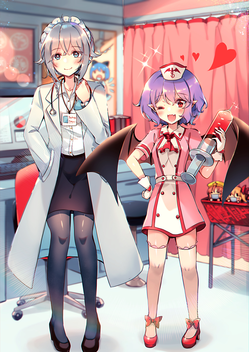 ナースレミリア＆咲夜💉 #東方 #レミリア #咲夜 #レミ咲 #東方Project