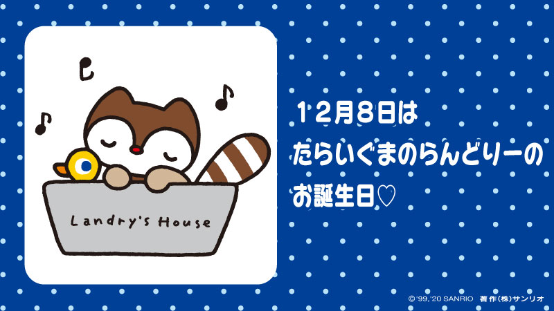 たらいぐまのらんどりー ぬいぐるみ サンリオ