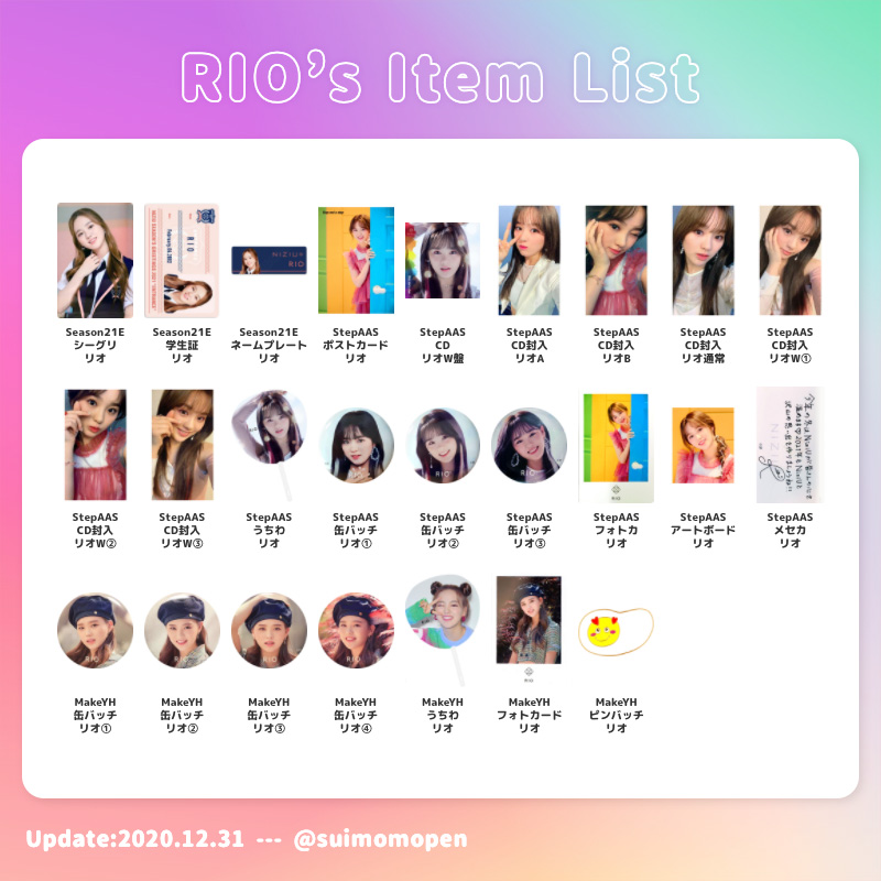 リオちゃんペンさん ご自由にお使いください🍳 ※特典系は入ってません