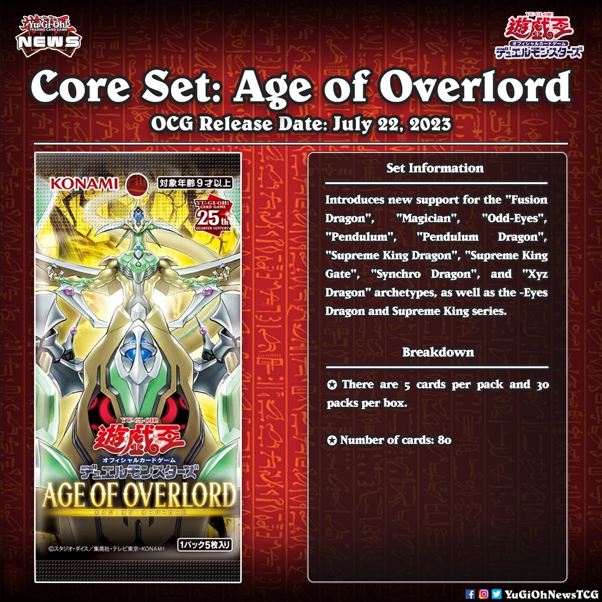 𝗔𝗴𝗲 𝗢𝗳 𝗢𝘃𝗲𝗿𝗹𝗼𝗿𝗱❱ A new Core set has been announced