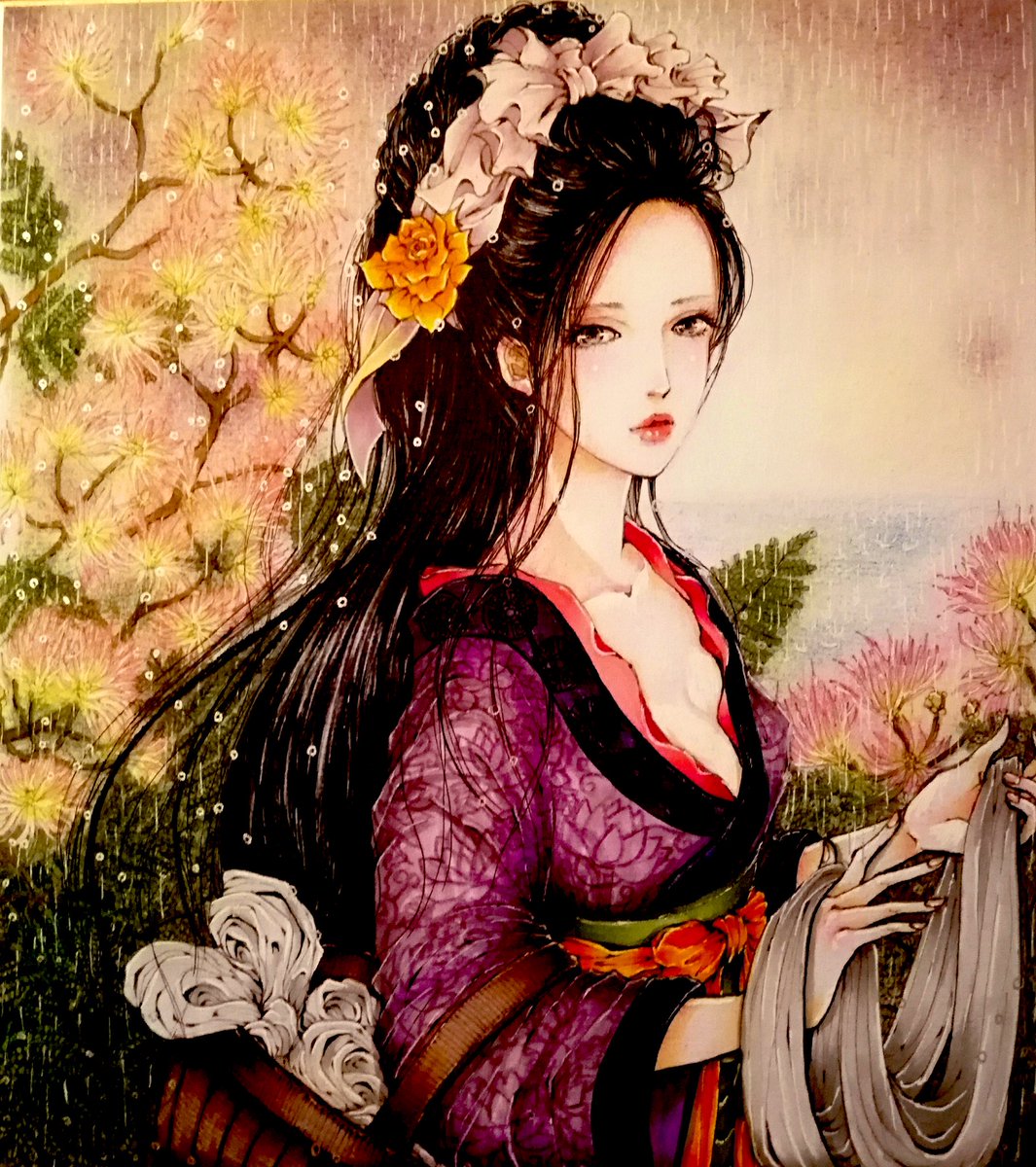 中国四大美人シリーズ2 「珍魚美人・西施」 2020年作。 #手描き