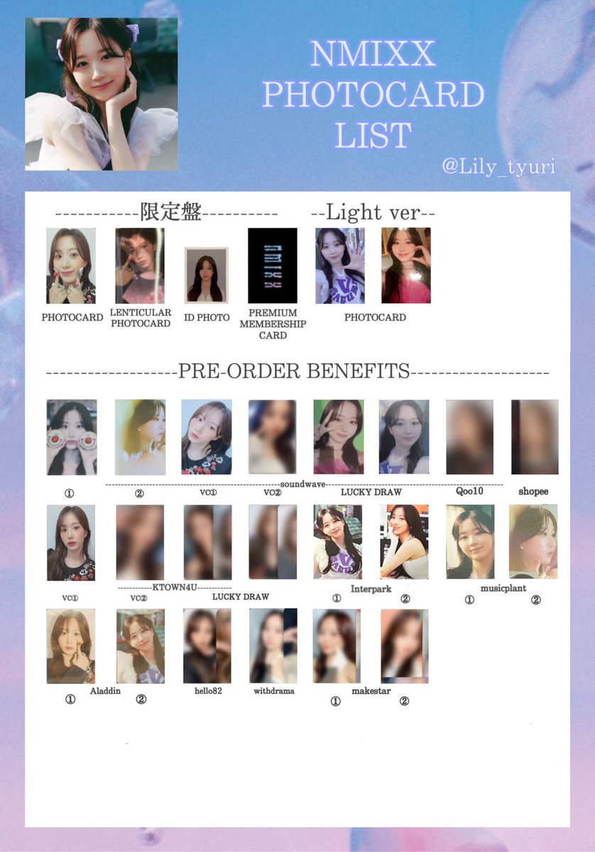 NMIXX AD MARE photocard template トレカリスト トレカ一覧 【トレカ