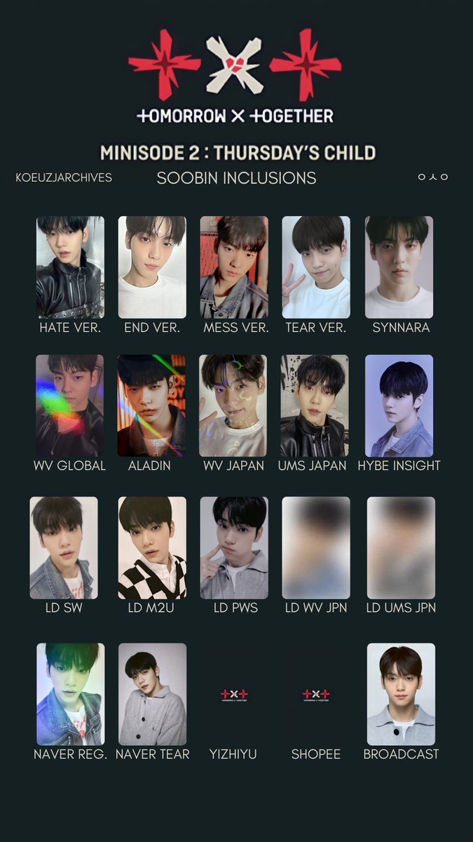 💙 TEMPLATE MINISODE 2 : THURSDAY'S CHILD SOOBIN INCLUSIONS