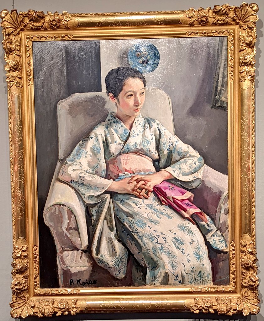 小磯良平、【裁縫する女】、希少な大判額装用画集より、美品、新品額装