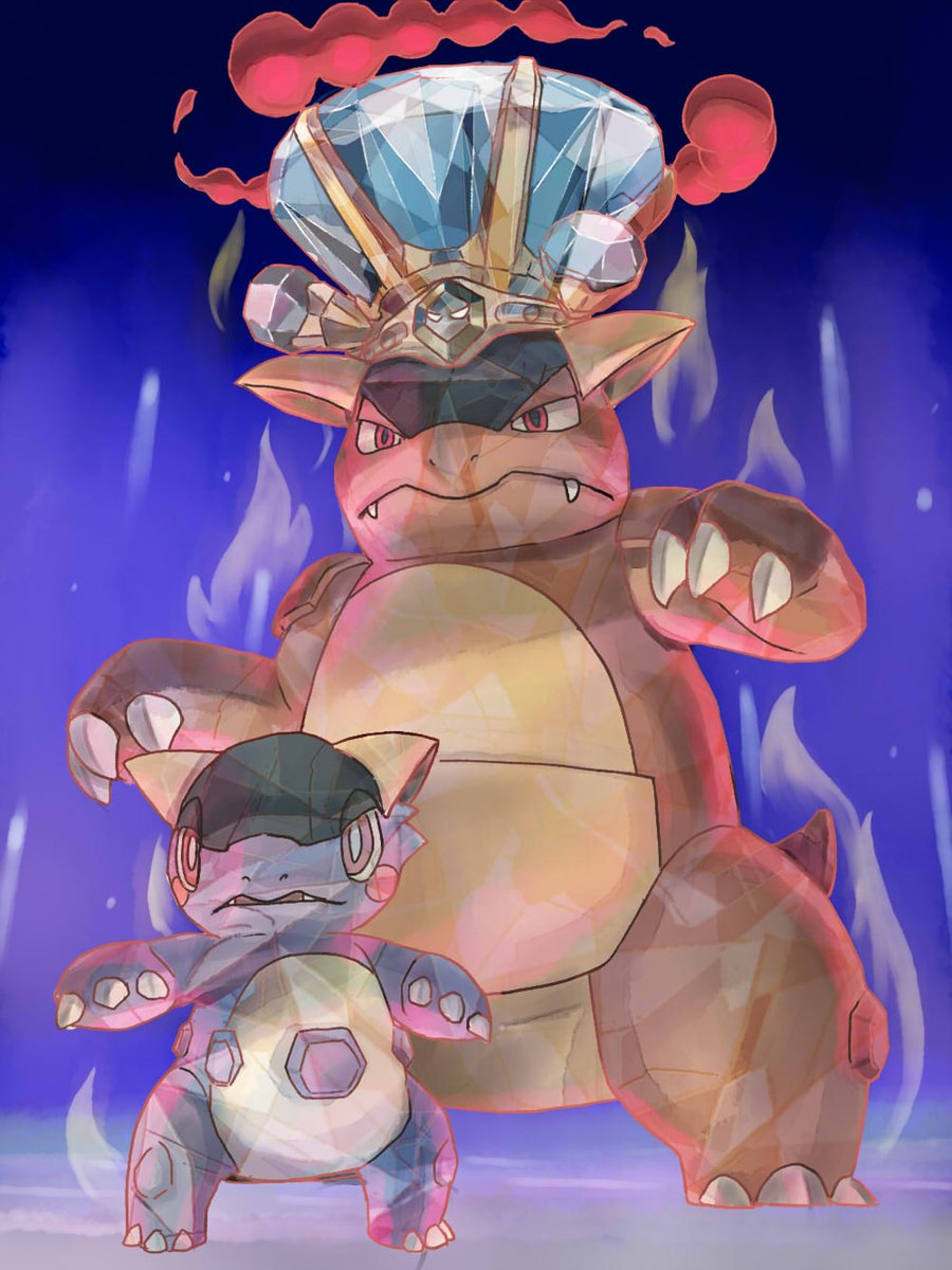 テラスタルダイマックスメガガルーラがZ技を打つところを描きました