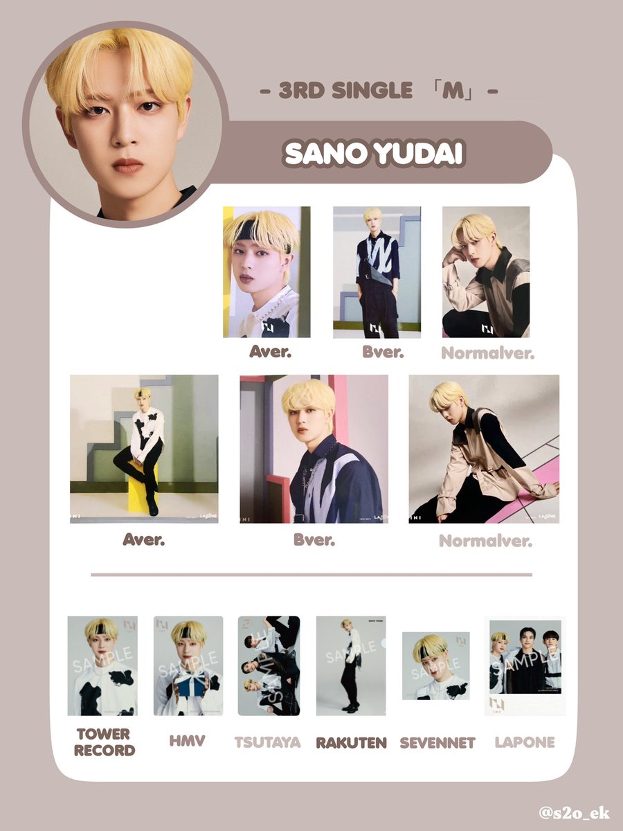 INI ‐3rd Single ｢M｣‐ photo card list 🗝 INI トレカ リスト 一覧