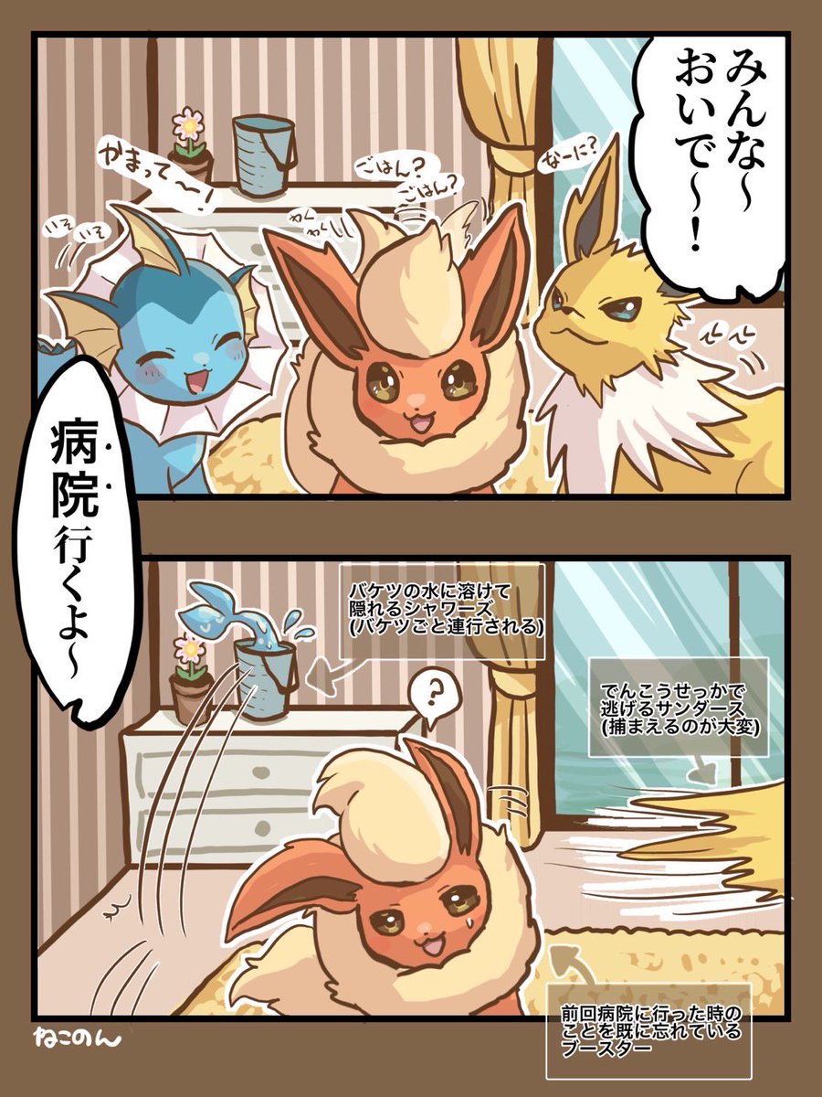 Whenever Vaporeon, Flareon and Jolteon go to the clinic, the day