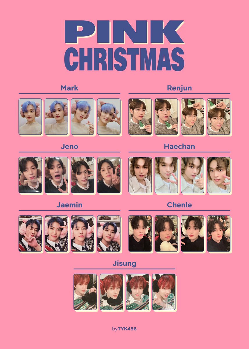 NCT Dream 2022 Pink Christmas random pack photocard pc template