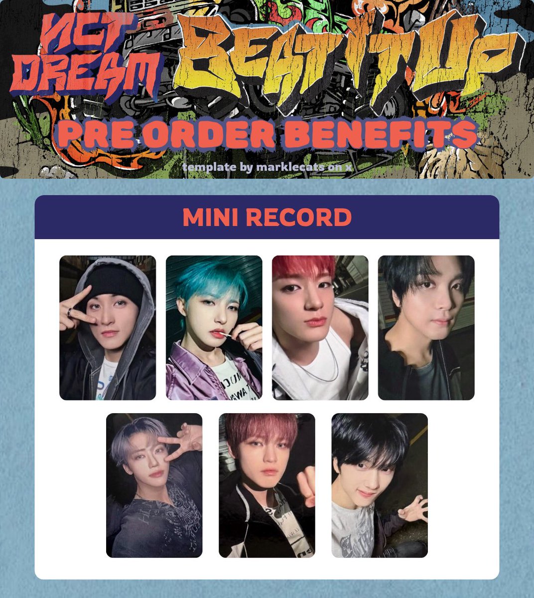 nct dream 6th mini album 'beat it up' pre order benefit photocard