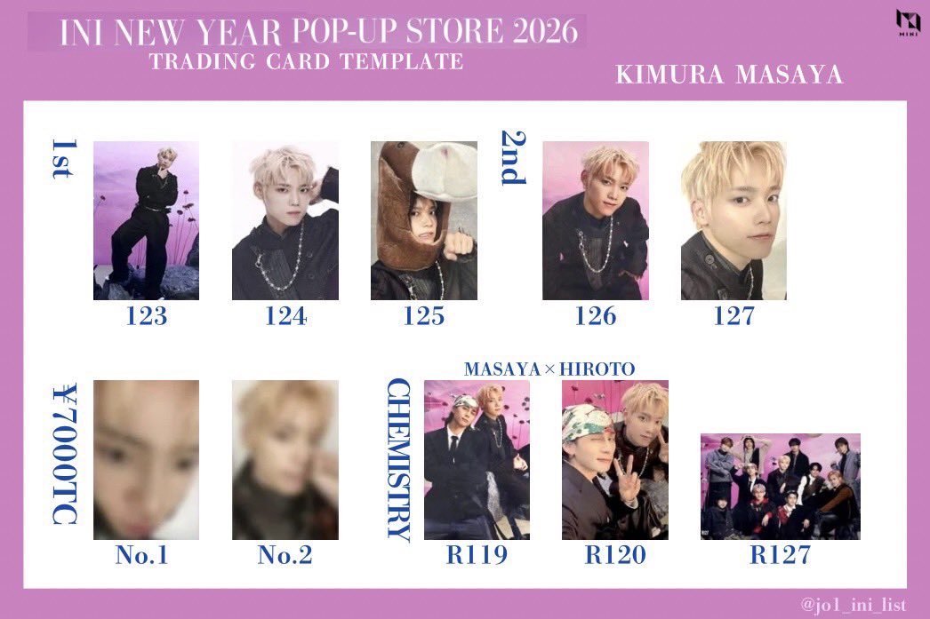 INI NEW YEAR POP-UP STORE 2026 ランダムトレカ/7000円トレカ ソロ