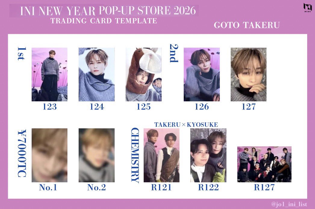 INI NEW YEAR POP-UP STORE 2026 ランダムトレカ/7000円トレカ ソロ