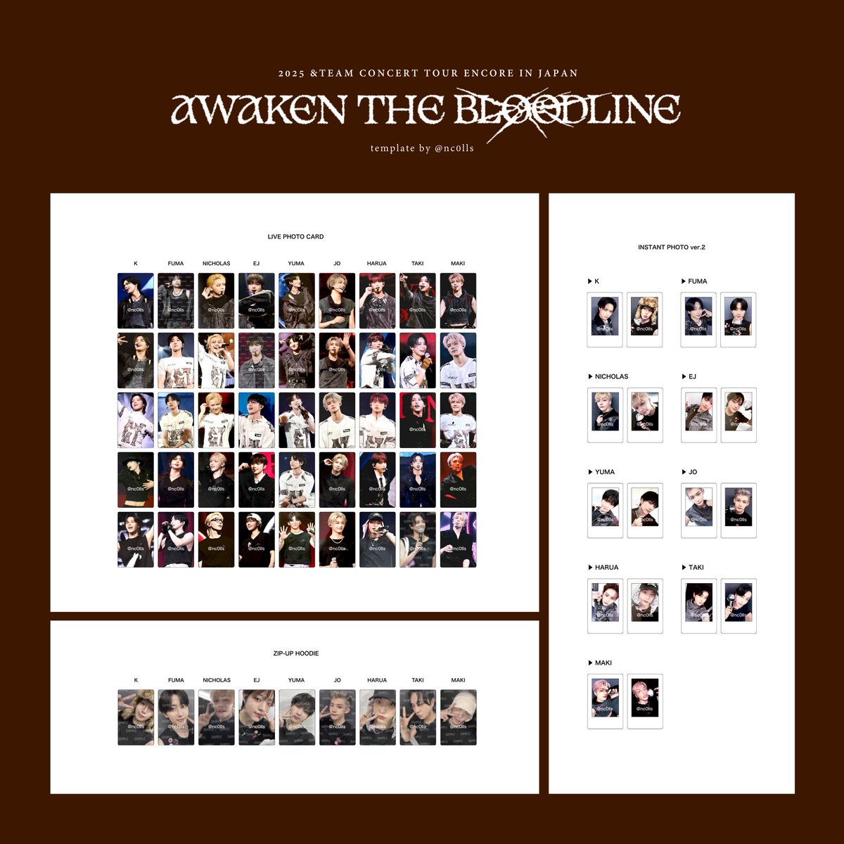 &TEAM AWAKEN THE BLOODLINE encore photocard template wishlist