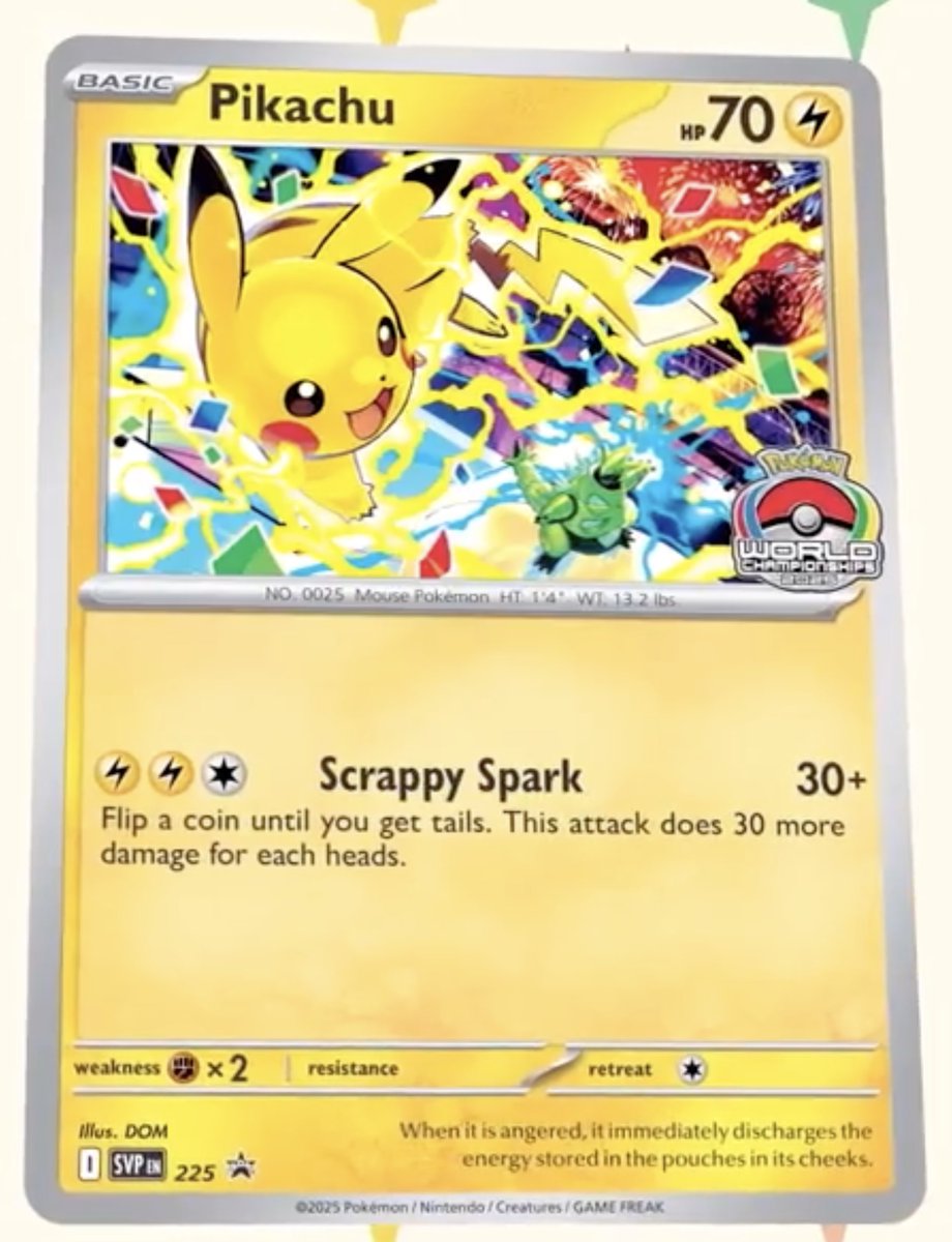 新ピカチュウのプロモカード】 今年の世界大会2025(WCS2025)の記念で