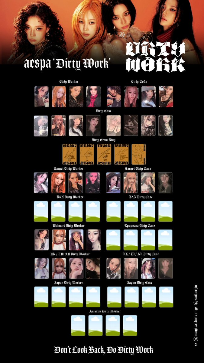 Aespa Dirty Work Full Photocard Template Karina Giselle Winter