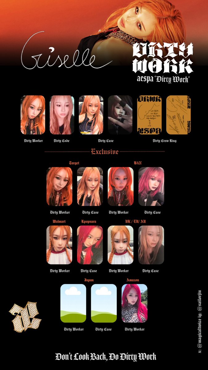 Aespa Dirty Work Full Photocard Template Karina Giselle Winter
