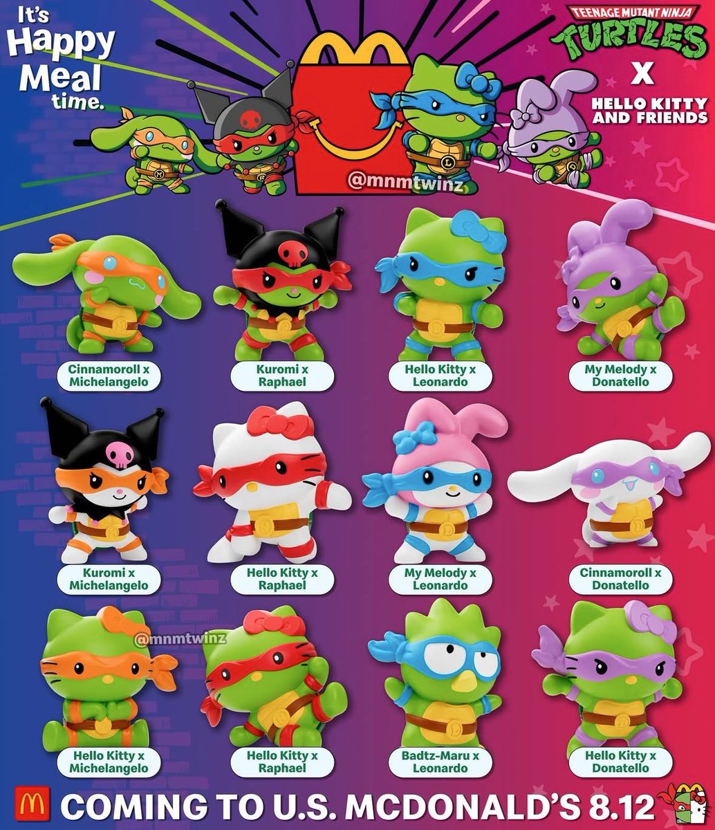 ハッピーセットが、ニンジャタートルズとハローキティとコラボ。これは