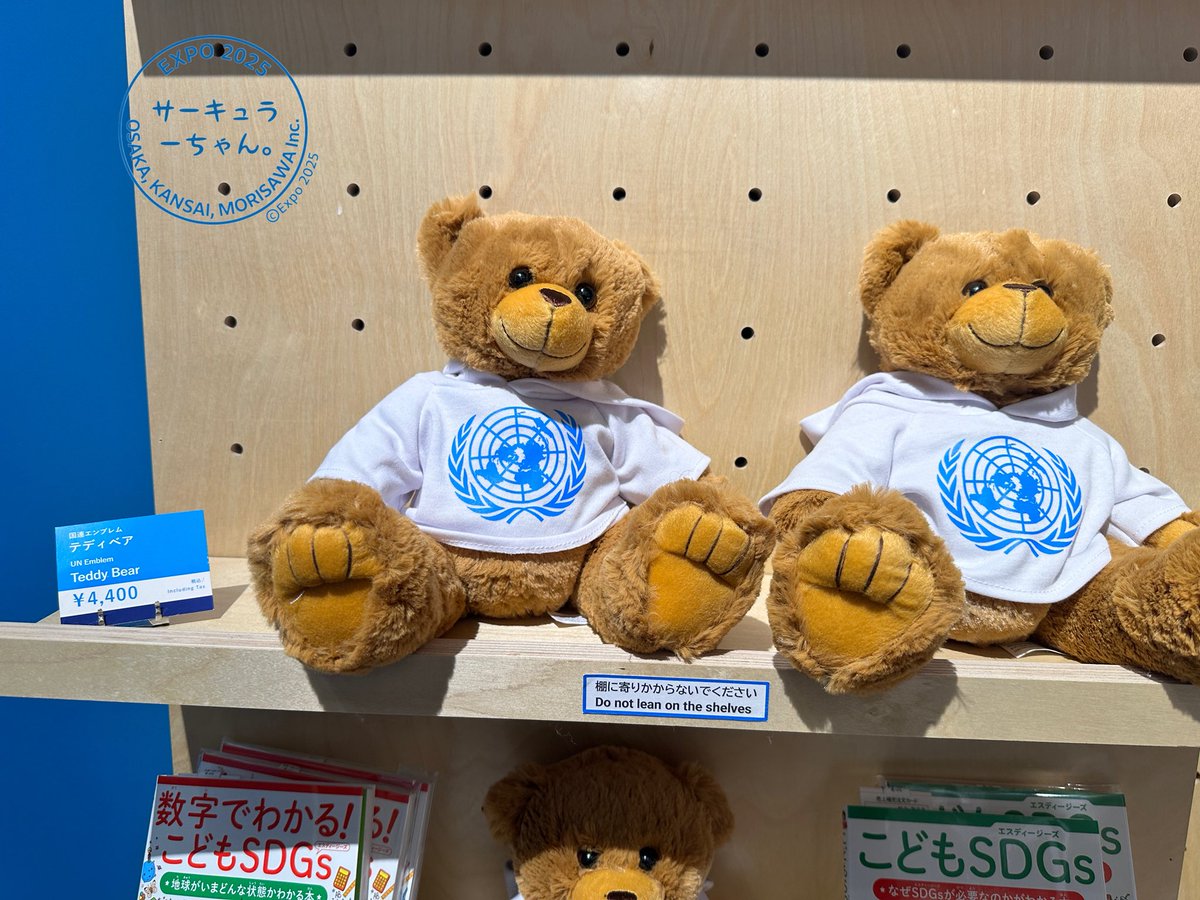 国連パビリオンのクマちゃん🧸 #万博ぬいぐるみ部 #国連 #万博 #テディベア
