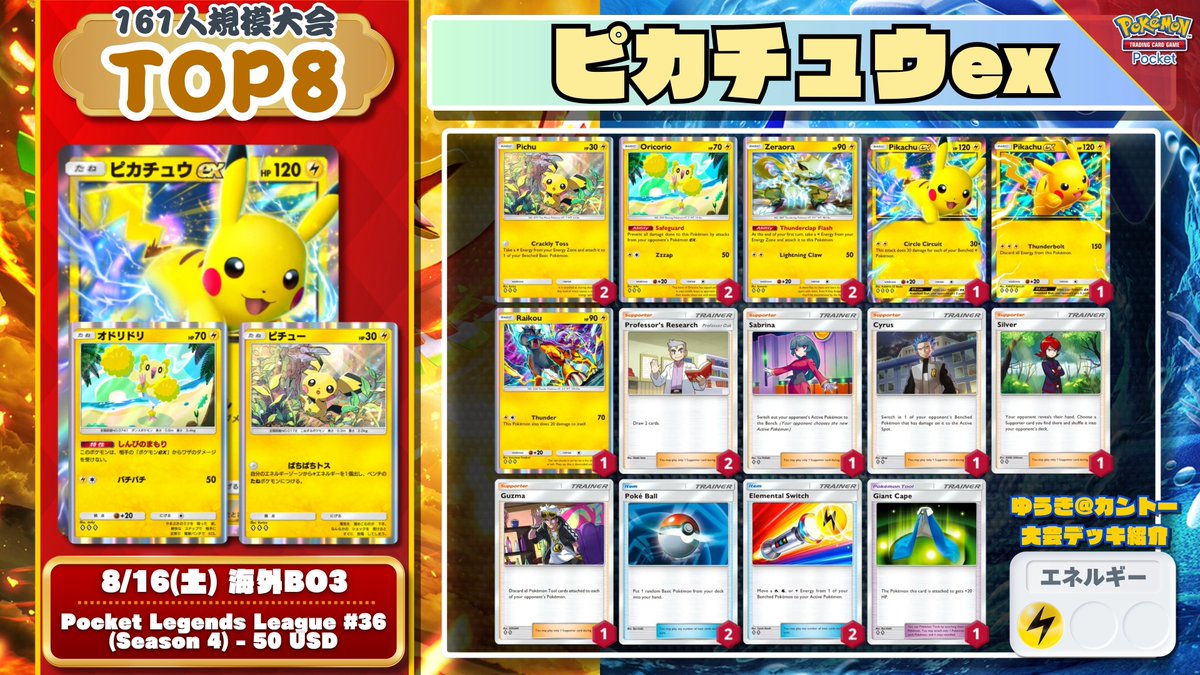 ポケポケ #デッキ紹介A4 『ピカチュウex / ピチュー 』 新旧ピカチュウ