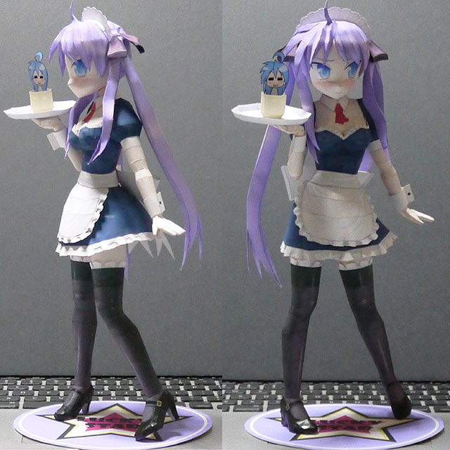ペーパークラフト らき☆すた 柊かがみ メイド服 漂着しました。thx
