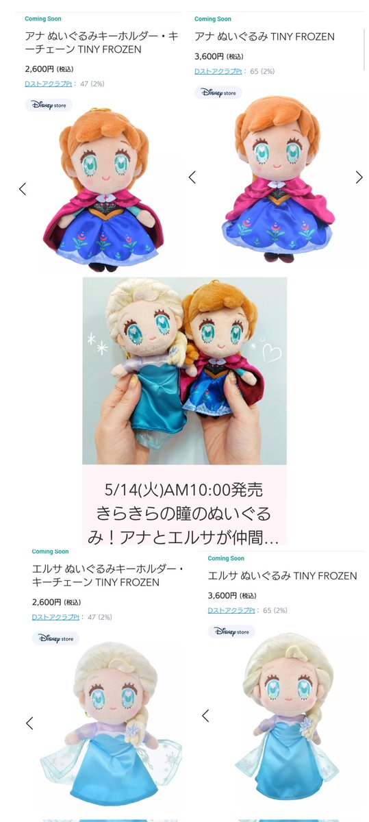 本日発売 アナ雪 TINY ぬい ディズニーストア 東京ディズニーリゾート