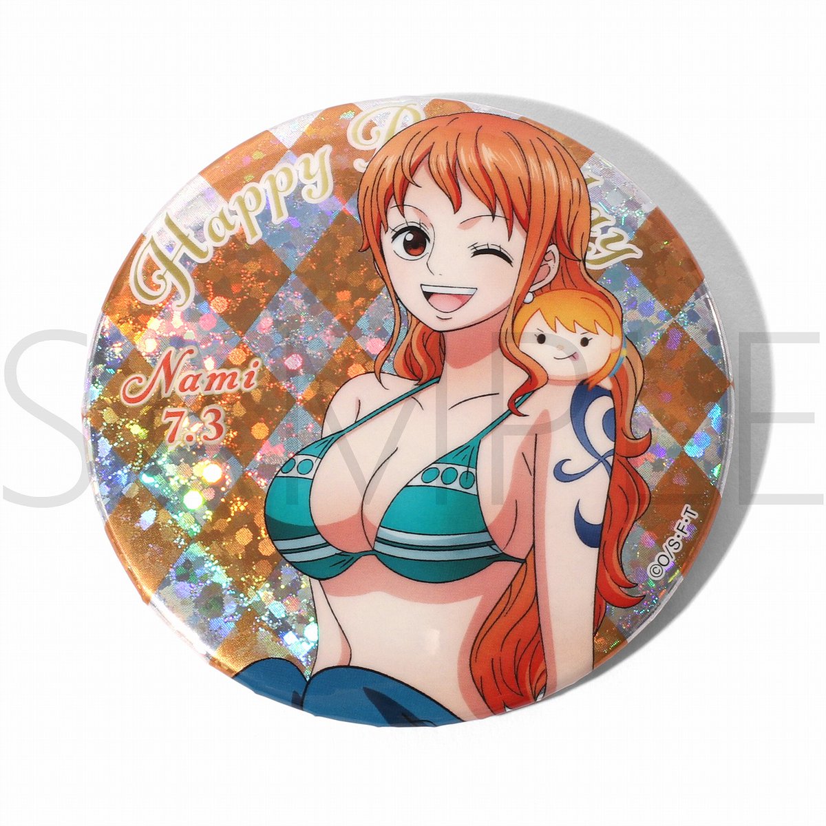 新商品】麦わらストア限定 ワンピース バースデーホログラム缶バッジ