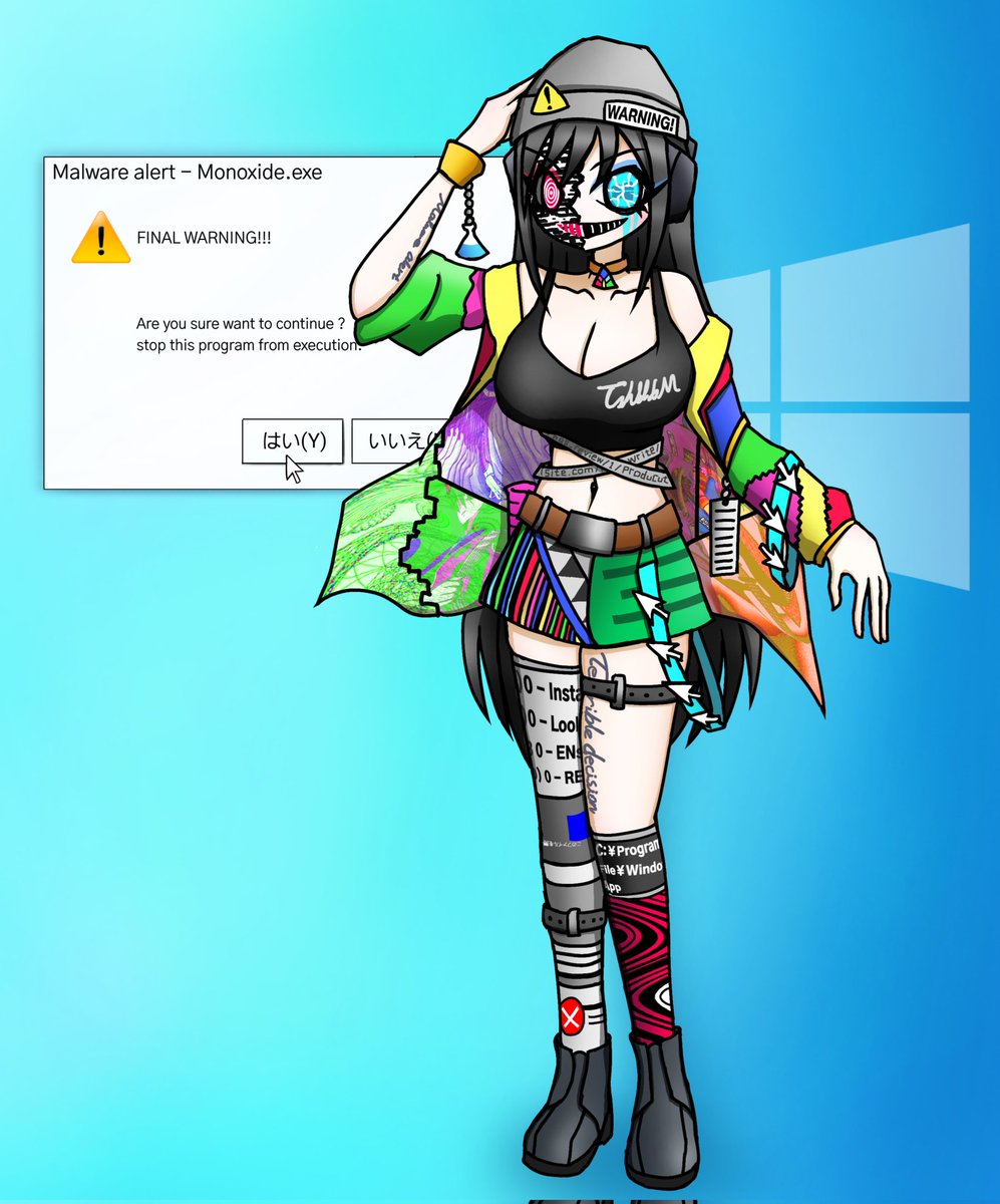 Monoxide.exe PCを破壊しつくす狂気のウイルスお姉さん。極彩色と大