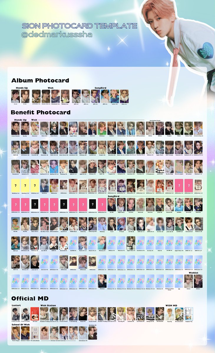 NCT WISH💫 🔹Sion, Riku ALL Photocard Template 엔시티위시 Hands Up