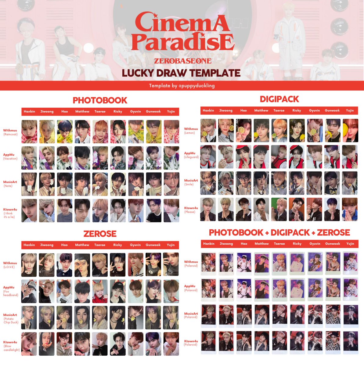 🤍🤍🤍 #ZEROBASEONE [CINEMA PARADISE] 🤍🤍🤍 ＼🩷ラキドロ 店舗特典