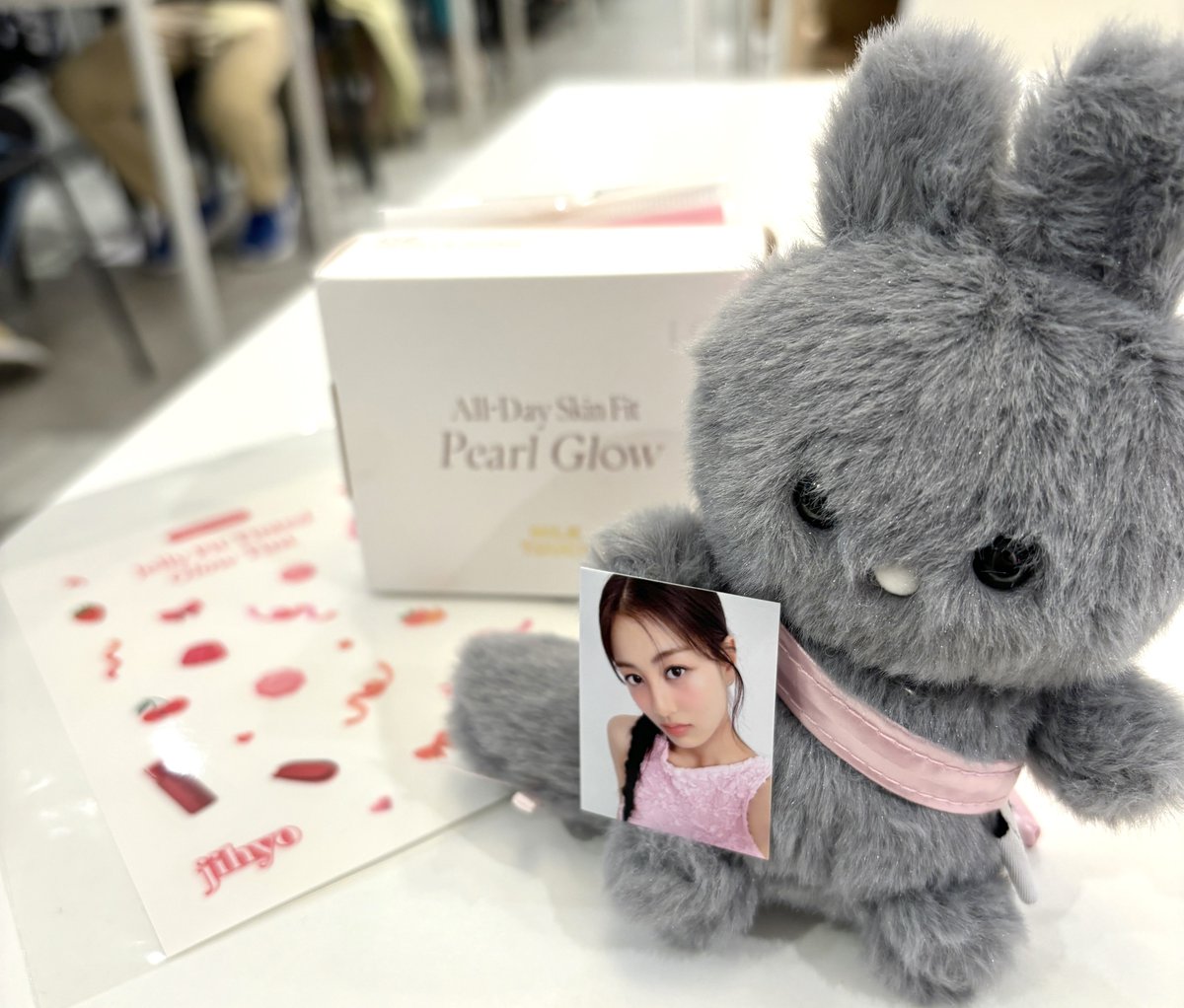 ミルクタッチPOPUPで念願のうさぎキーリングもいただいた🐰🩷ティント