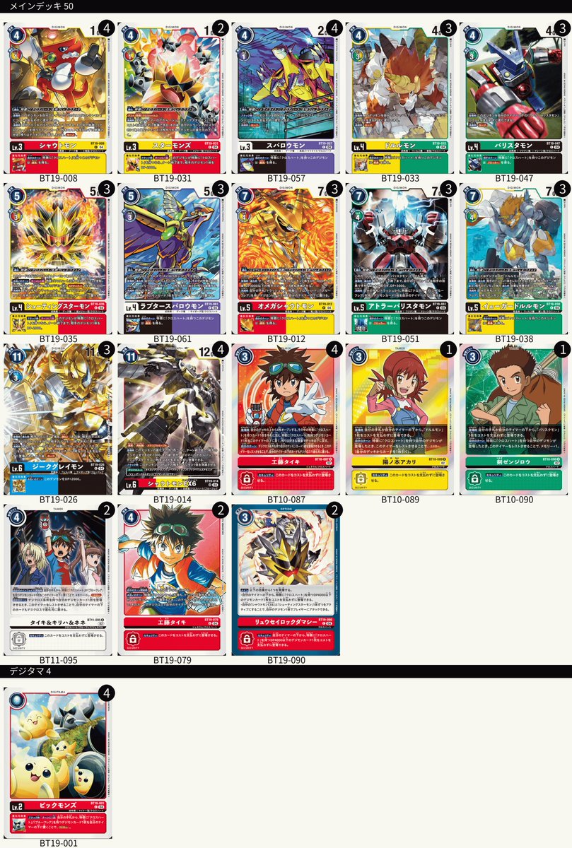 最新ブースターパック『クロスエボリューション【BT-19】』のカードを