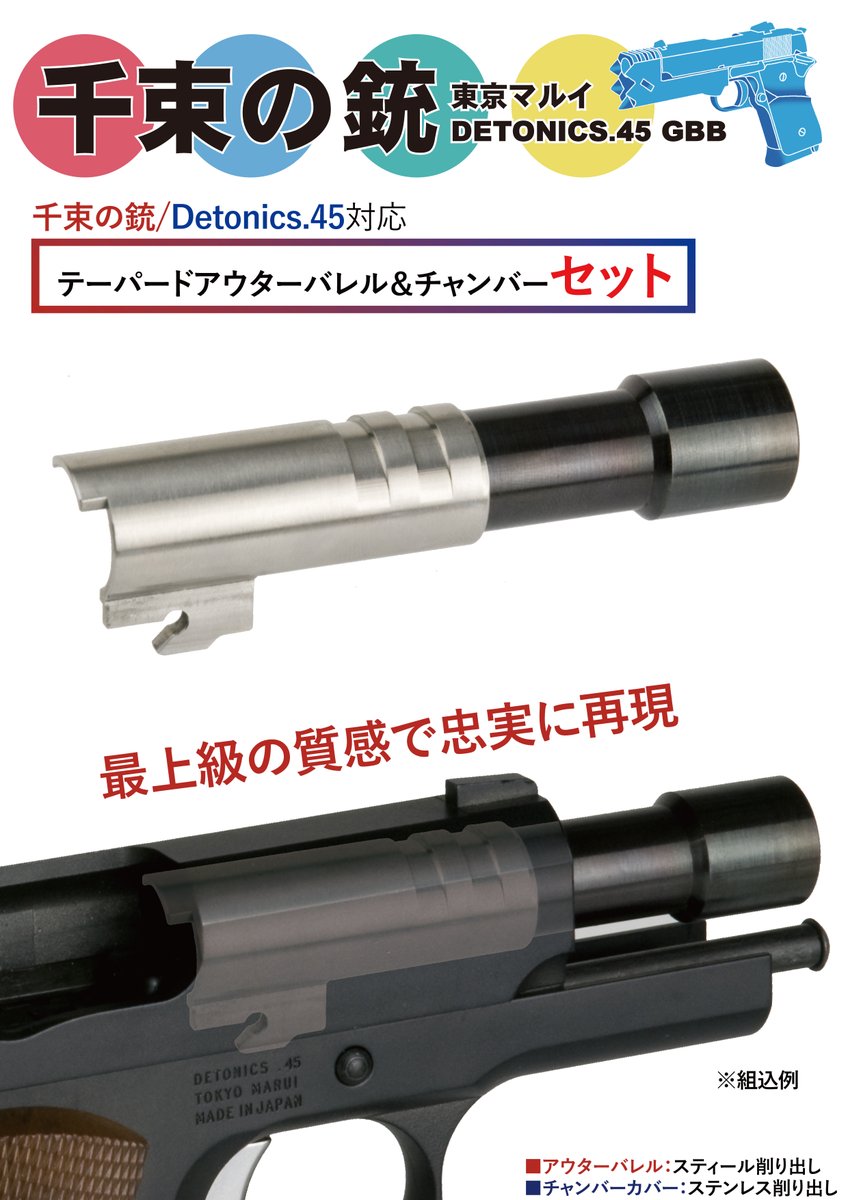 東京マルイ 千束の銃/Detonics.45 GBB対応 テーパードアウターバレル