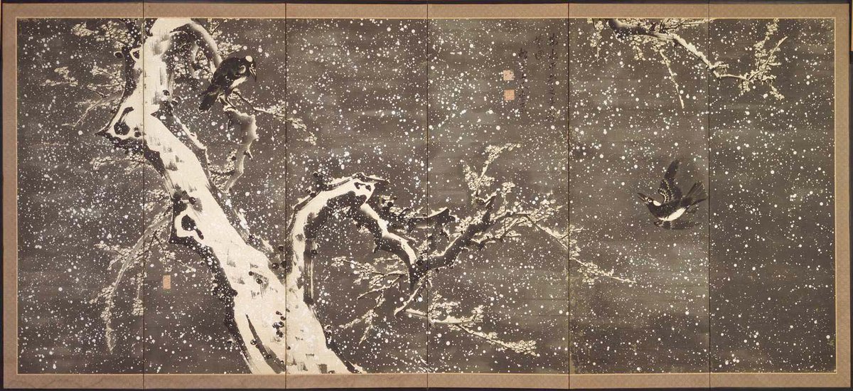 葛 蛇玉 かつ じゃぎょく Katsu Jagyoku 1735-1780 《雪中松に兎・梅に