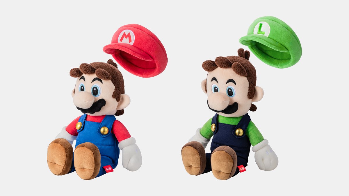 新商品]マリオ・ルイージ・ピーチのぬいぐるみが新発売。土管も付属し