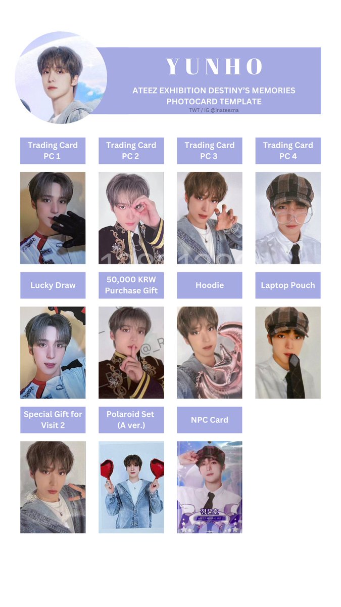 Ateez Exhibition Destiny's Memories Photocard / PC Template Gdrive